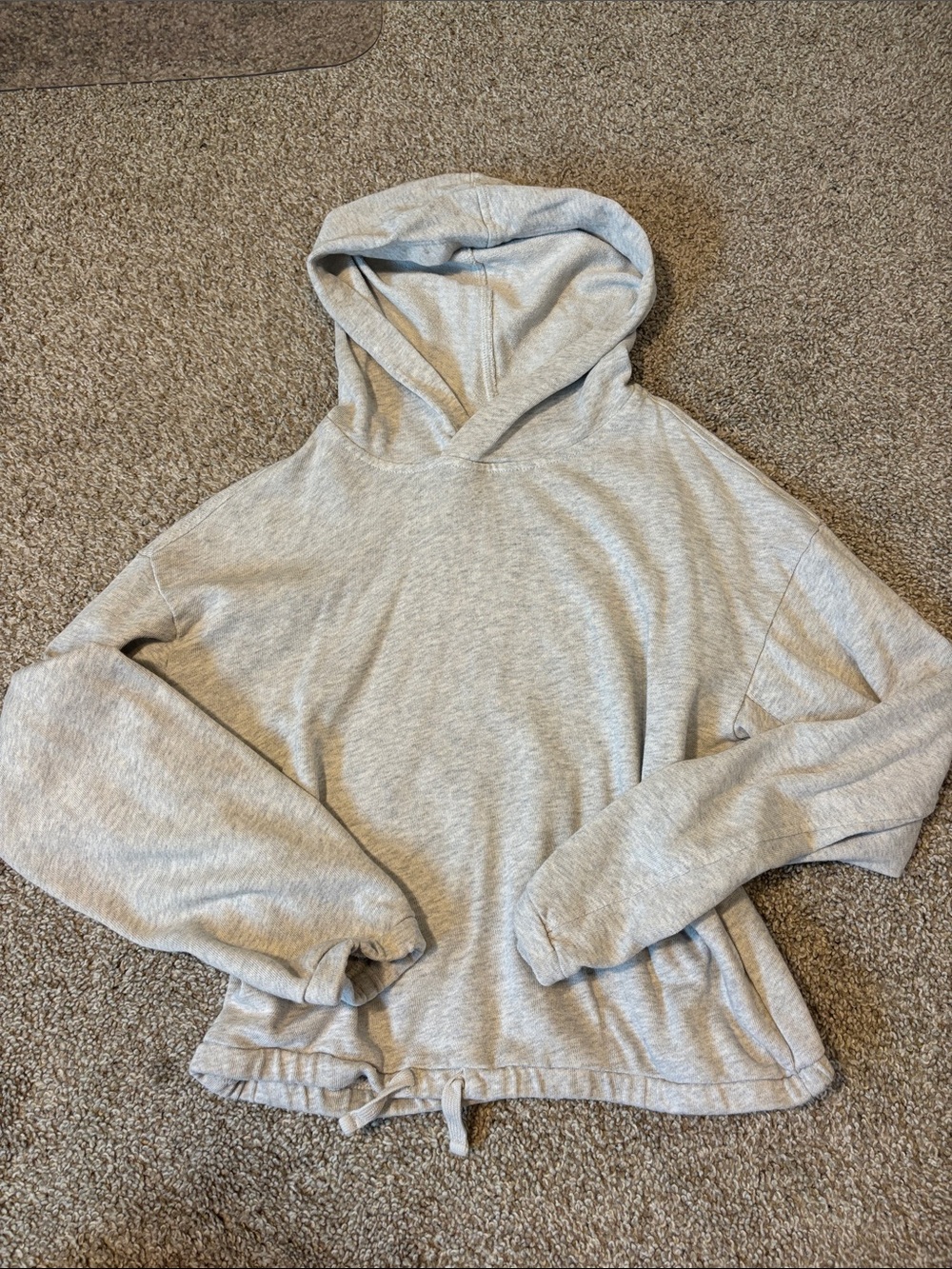 Old Navy Light Gray Hooded Crewneck Sweater